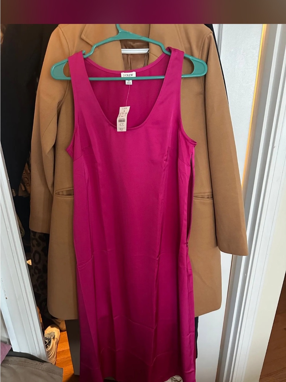 J. Crew Bright Magenta Scoop Neck Shift Dress